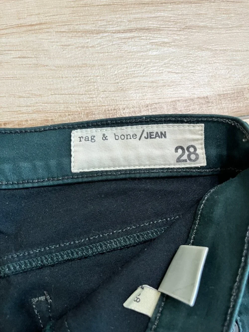 Womens Rag & Bone Dark Green Legging Jeans - 28